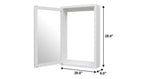 20" Silver Glass Wall Mounted No Textural Detailing Single Door Medicine Cabinet