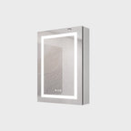 20" Silver Glass Wall Mounted No Textural Detailing Single Door Medicine Cabinet