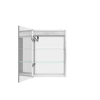 20" Silver Glass Wall Mounted No Textural Detailing Single Door Medicine Cabinet