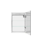 20" Silver Glass Wall Mounted No Textural Detailing Single Door Medicine Cabinet