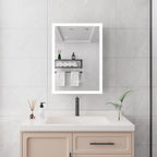 20" Silver Glass Wall Mounted No Textural Detailing Single Door Medicine Cabinet
