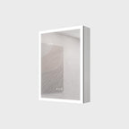 20" Silver Glass Wall Mounted No Textural Detailing Single Door Medicine Cabinet