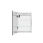 20" Silver Glass Wall Mounted No Textural Detailing Single Door Medicine Cabinet