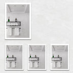 20" Silver Glass Wall Mounted No Textural Detailing Single Door Medicine Cabinet