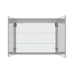 36" Silver Glass Wall Mounted No Textural Detailing Double Door Medicine Cabinet