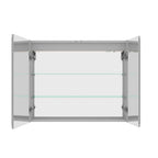 36" Silver Glass Wall Mounted No Textural Detailing Double Door Medicine Cabinet