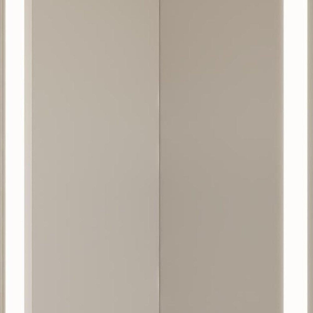20" Silver Glass Wall Mounted No Textural Detailing Double Door Medicine Cabinet