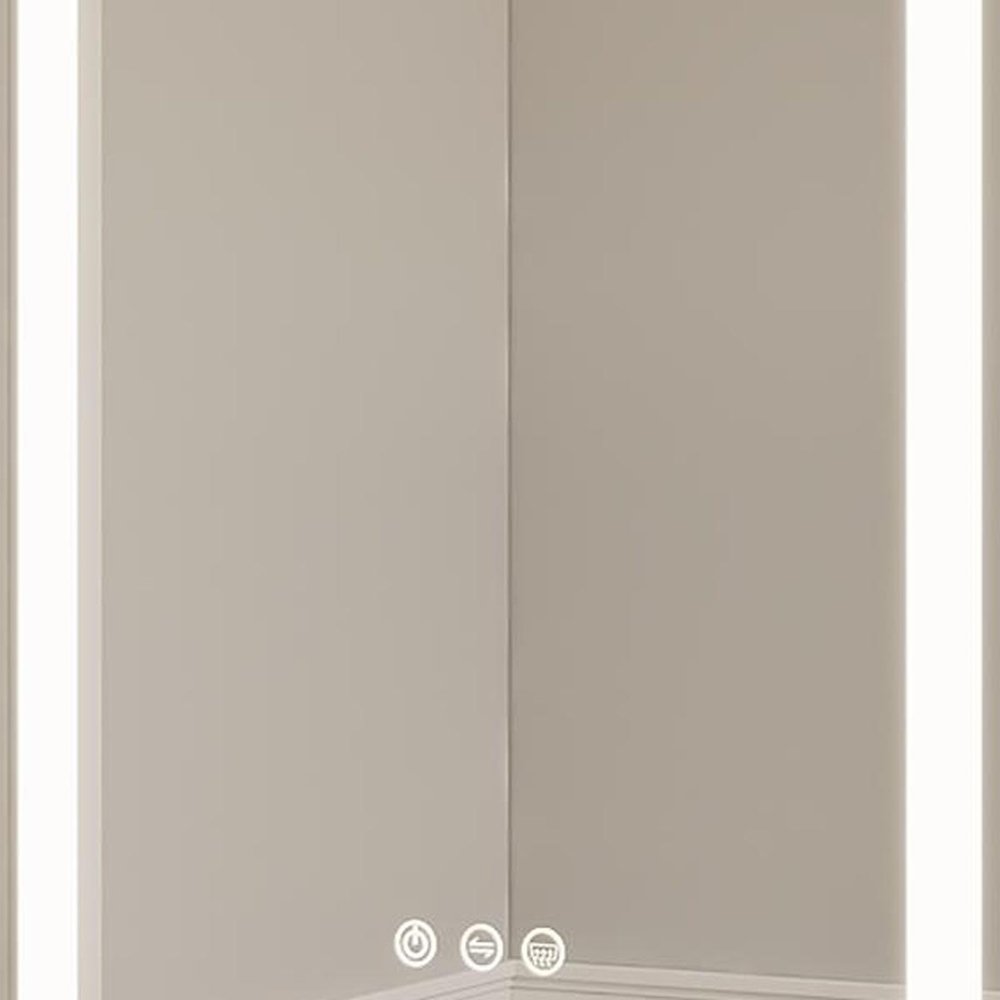 20" Silver Glass Wall Mounted No Textural Detailing Double Door Medicine Cabinet