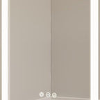20" Silver Glass Wall Mounted No Textural Detailing Double Door Medicine Cabinet