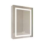 20" Silver Glass Wall Mounted No Textural Detailing Double Door Medicine Cabinet