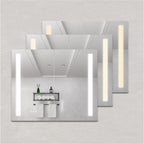 36" Silver Glass Wall Mounted No Textural Detailing Double Door Medicine Cabinet
