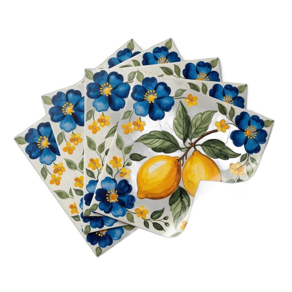 4" x 4" Yellow Vinyl Arabesque Peel And Stick Removable Tiles