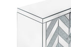 32" Silver Wood Carved Floral Sideboard With Two Doors