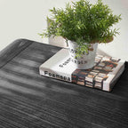 59" Black Distressed Wood Paneled Sideboard With Four Doors