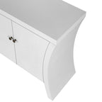 59" White Wood Curved Edge Sideboard With Four Doors