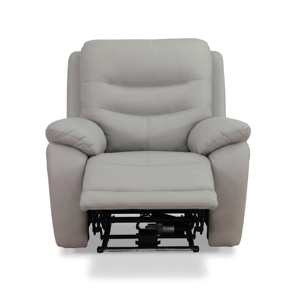 40" Light Gray Faux Leather Power Lift Assist Recliner With USB