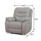 40" Light Gray Faux Leather Power Lift Assist Recliner With USB