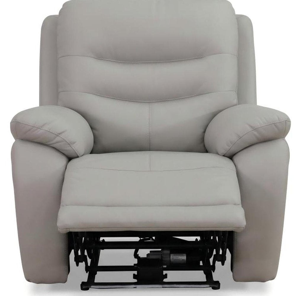 40" Light Gray Faux Leather Power Lift Assist Recliner With USB