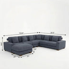 Modular L Shaped Seven Piece Corner Sectional With Ottoman
