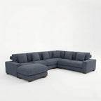 Modular L Shaped Seven Piece Corner Sectional With Ottoman