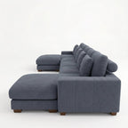 Modular L Shaped Seven Piece Corner Sectional With Ottoman