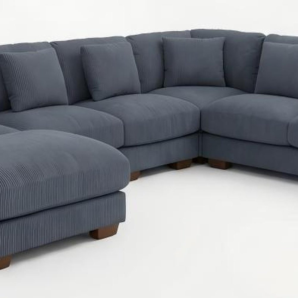 Modular L Shaped Seven Piece Corner Sectional With Ottoman
