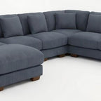 Modular L Shaped Seven Piece Corner Sectional With Ottoman