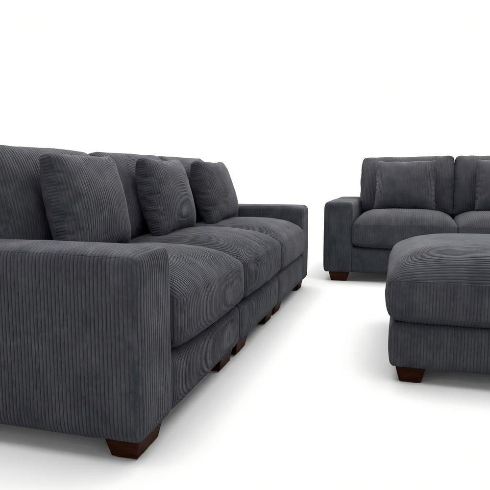 Modular L Shaped Six Piece Corner Sectional With Ottoman