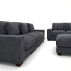 Modular L Shaped Six Piece Corner Sectional With Ottoman