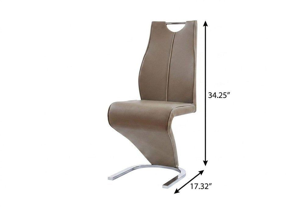 Set of Two Gray Upholstery And Metal Dining Side Chairs