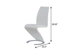 Set of Two White Upholstery And Solid Wood Dining Side Chairs