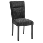 Set of Two Black Upholstery And Wood Dining Side Chairs