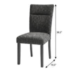 Set of Two Black Upholstery And Wood Dining Side Chairs