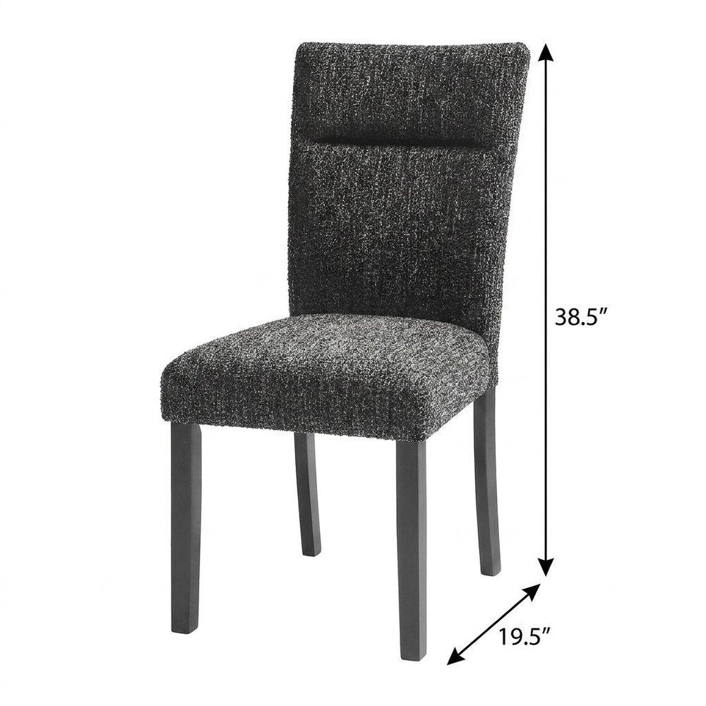 Set of Two Black Upholstery And Wood Dining Side Chairs