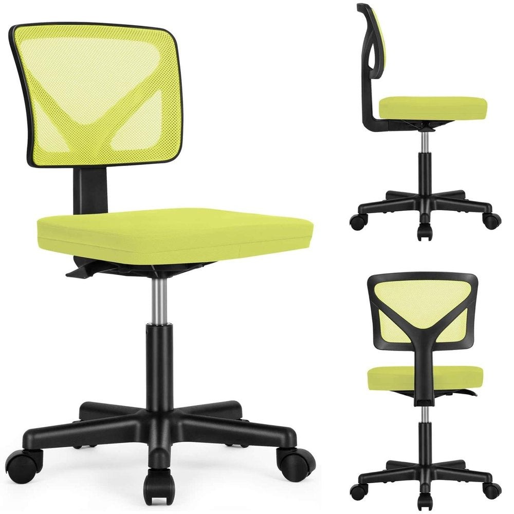 Yellow And Black Swivel Rolling Office Chair