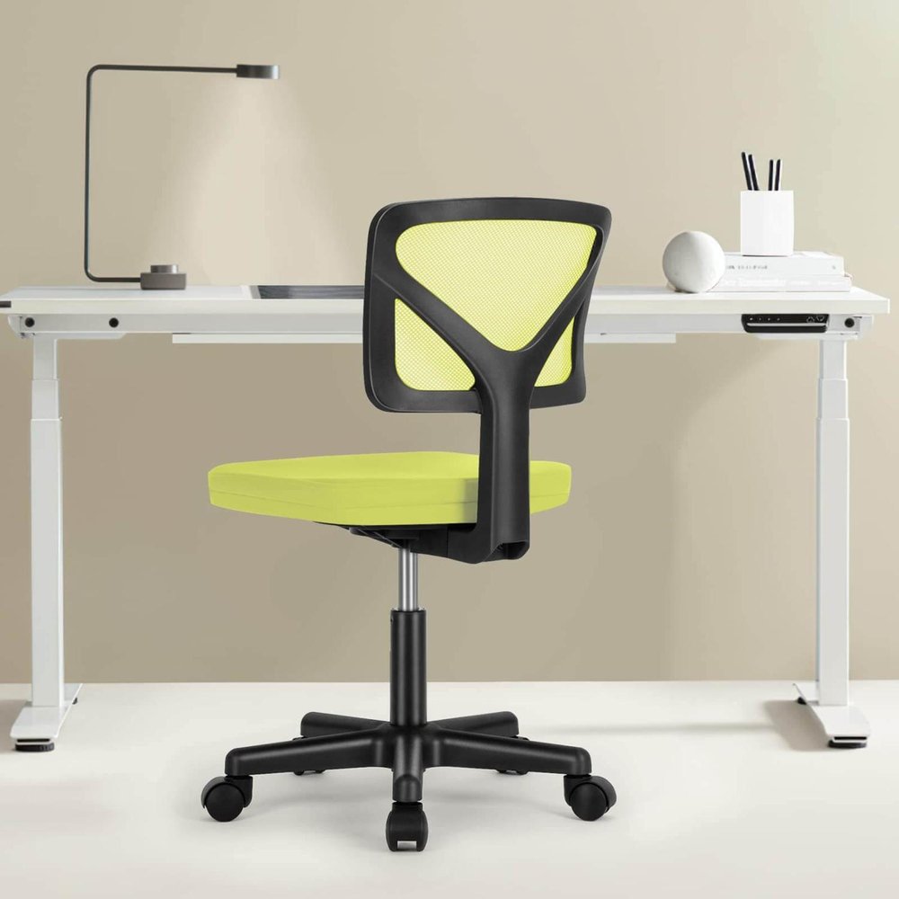 Yellow And Black Swivel Rolling Office Chair