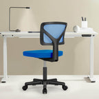 Blue And Black Swivel Rolling Office Chair