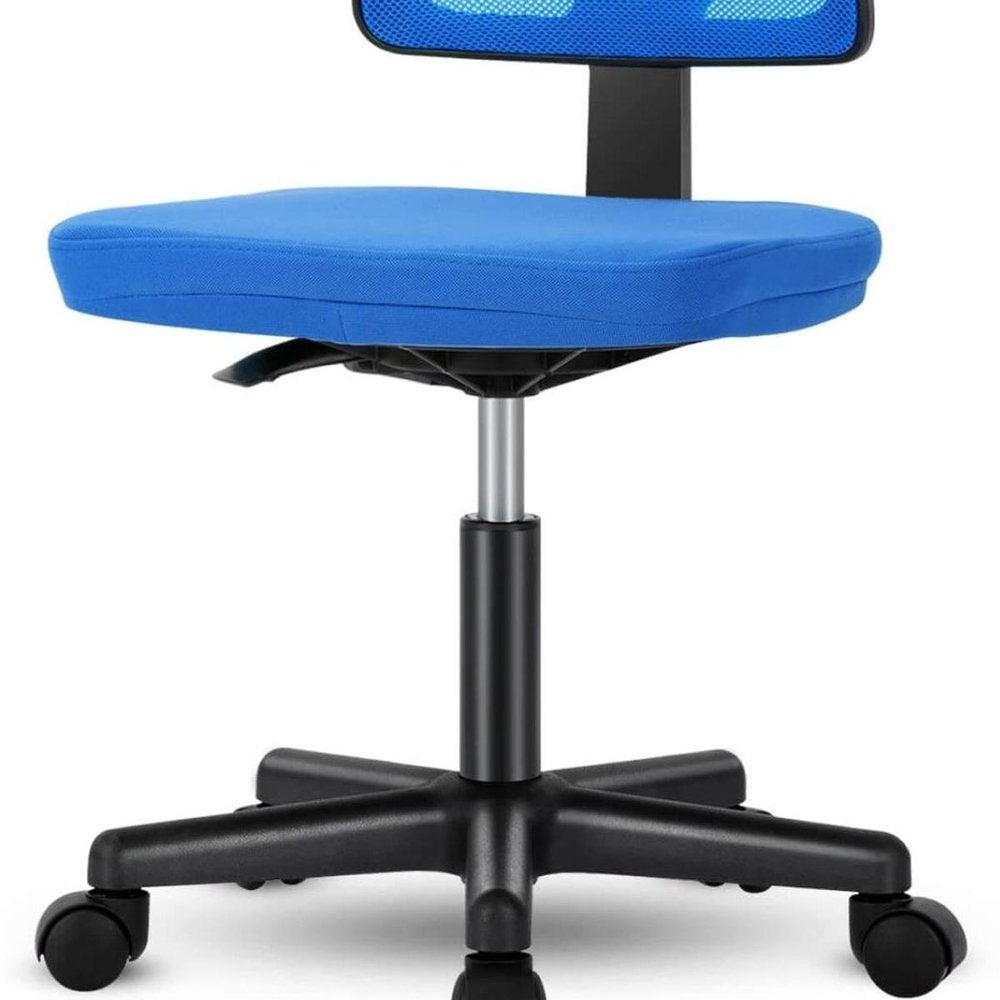 Blue And Black Swivel Rolling Office Chair