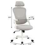 Gray And White Swivel Rolling Office Chair