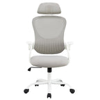 Gray And White Swivel Rolling Office Chair