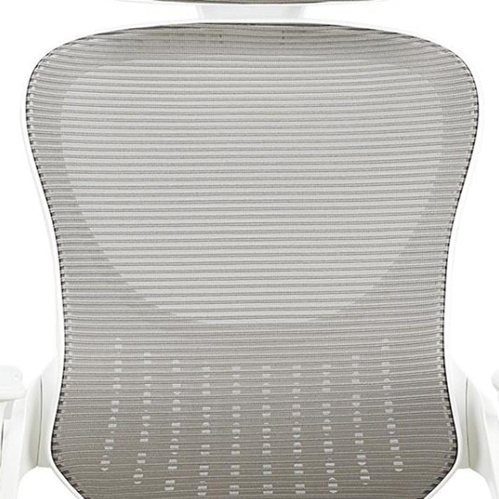 Gray And White Swivel Rolling Office Chair