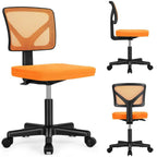Orange And Black Swivel Rolling Office Chair