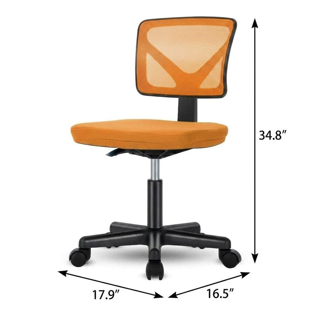Orange And Black Swivel Rolling Office Chair