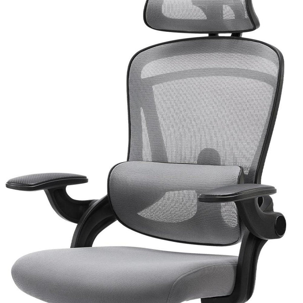 Gray And Black Swivel Rolling Office Chair