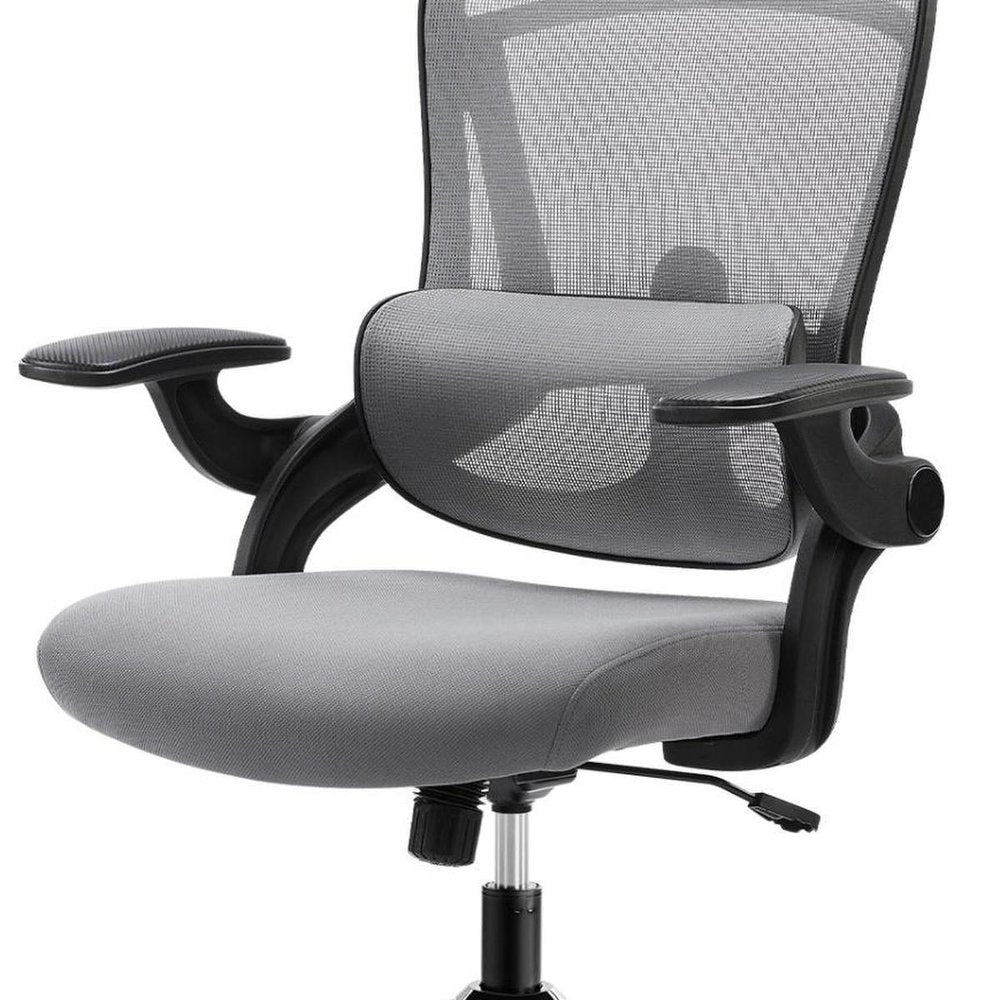 Gray And Black Swivel Rolling Office Chair