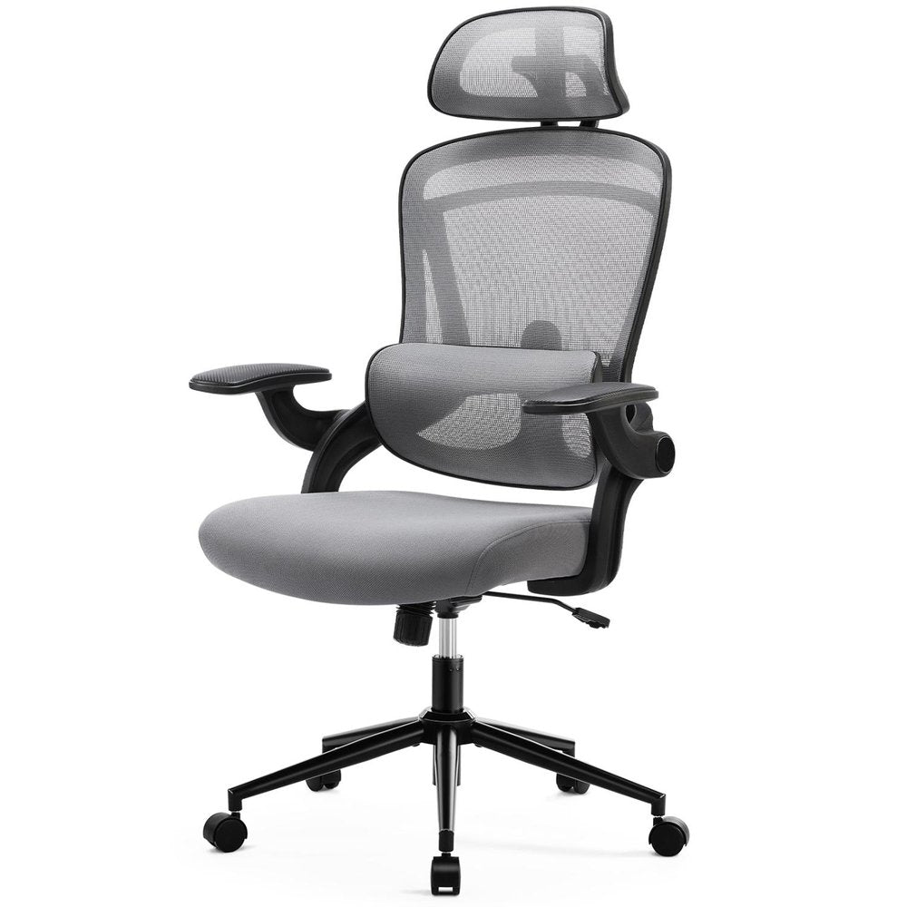 Gray And Black Swivel Rolling Office Chair