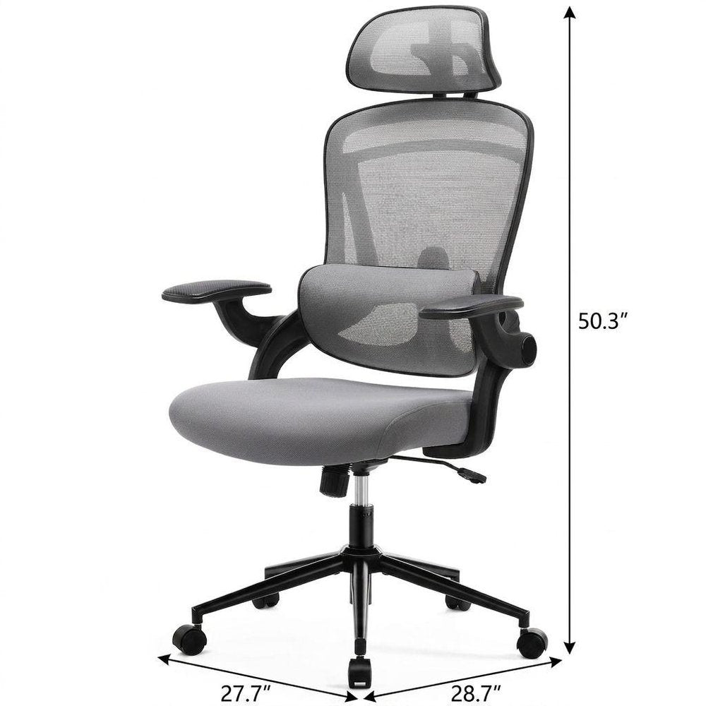 Gray And Black Swivel Rolling Office Chair