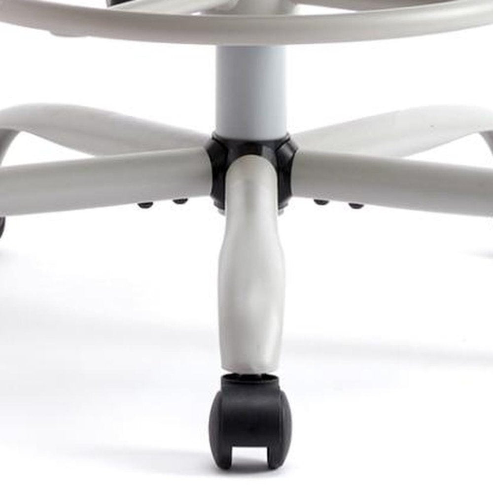 Gray Swivel Rolling Office Chair With Footrest