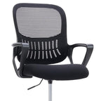 Black Swivel Rolling Office Chair With Footrest