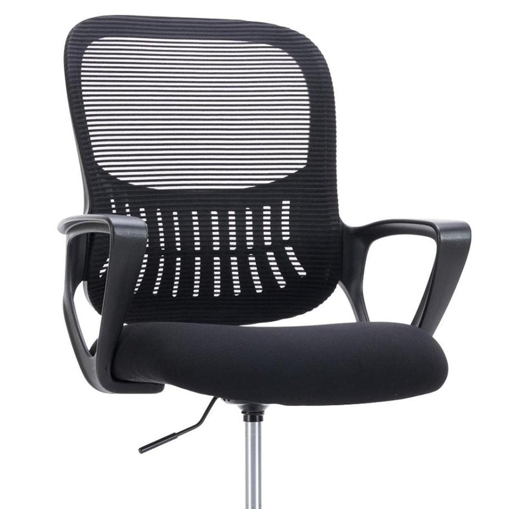Black Swivel Rolling Office Chair With Footrest